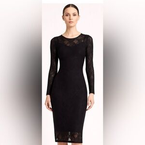 Fuzzi Italy Black Lace Midi Dress Size Small EUC